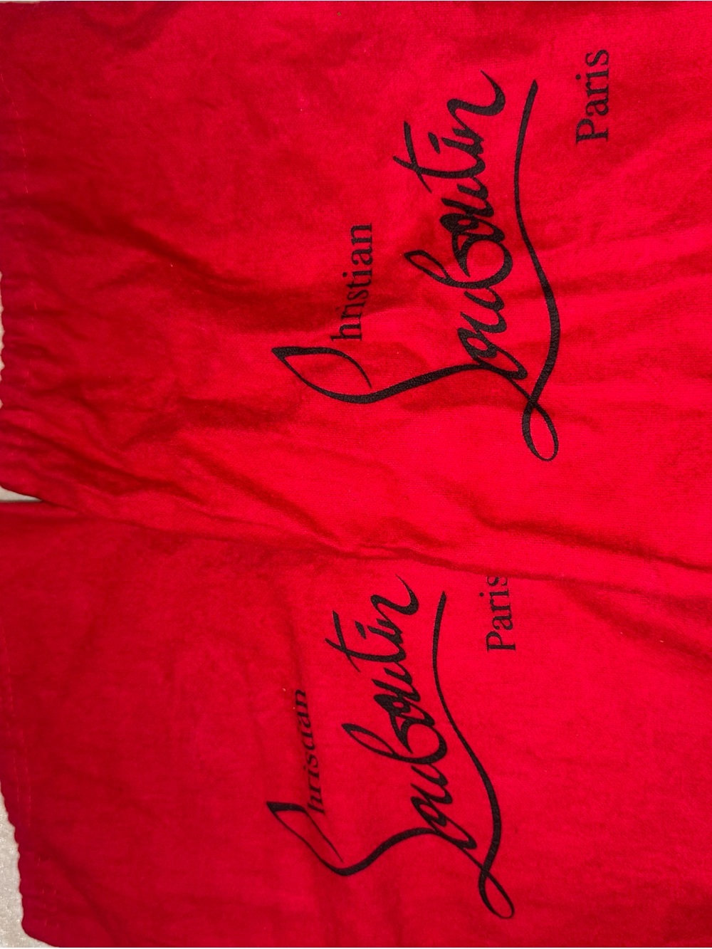 Christian Louboutin Red Drawstring Dust Bags with Black Logo
